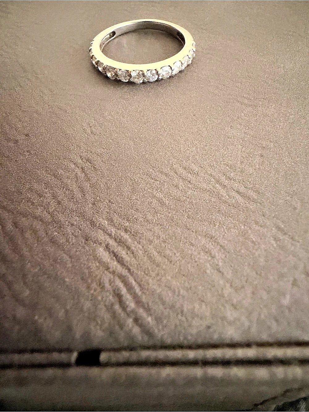 14k white gold half eternity band